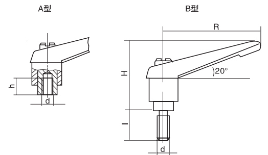 可調位緊定手柄HY8310.12-2結構圖