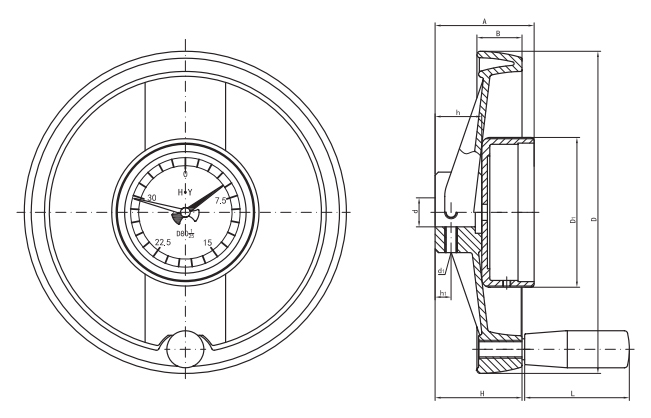 雙幅表盤(pán)手輪TBL-4結(jié)構(gòu)圖