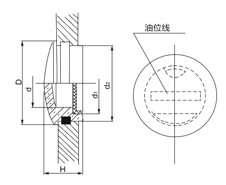 壓配式圓型油標HY8316.1結(jié)構(gòu)圖