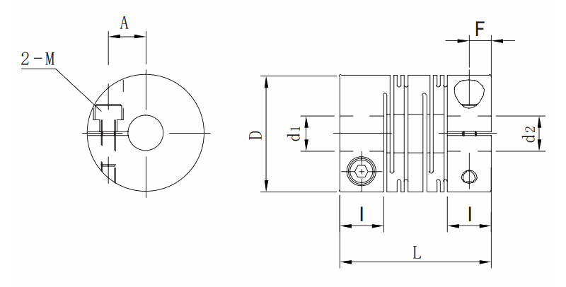 溝槽式夾緊型聯(lián)軸器JAG1-C結(jié)構(gòu)圖