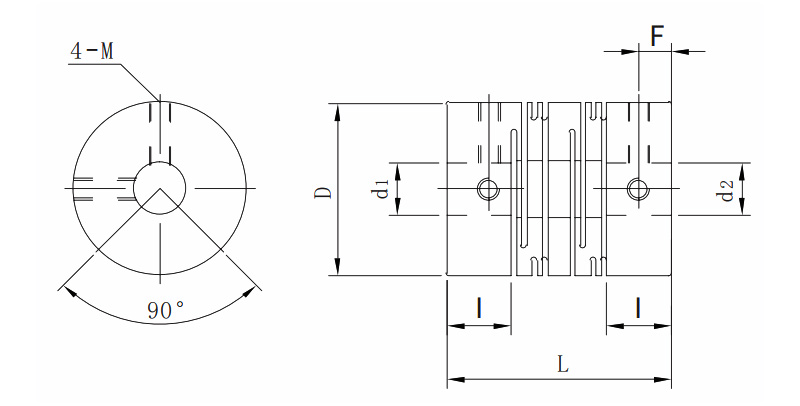 溝槽式頂絲型聯(lián)軸器JAG1-S結構圖