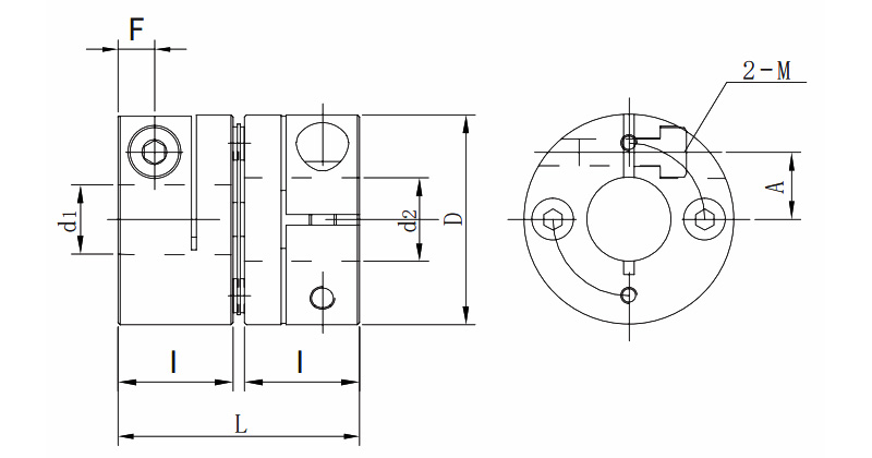 單膜片夾持型聯(lián)軸器JAM1-C結(jié)構(gòu)圖