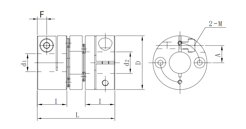 雙膜片夾持型聯軸器JAM2-C結構圖